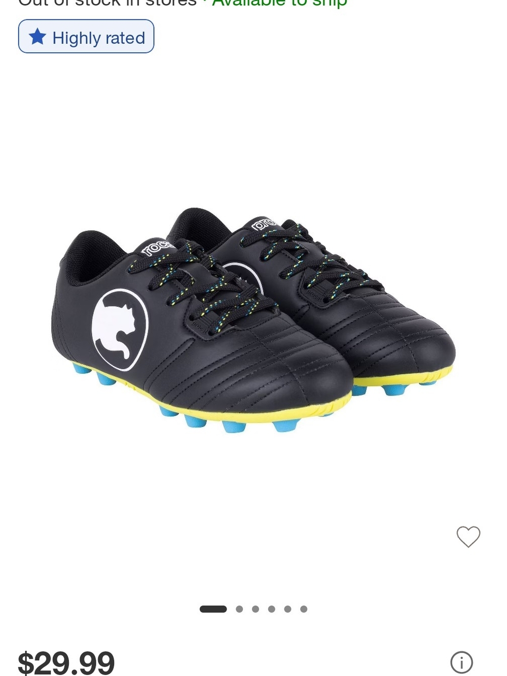 Puma Kids Black Soccer Cleats with Yellow & Blue Accents